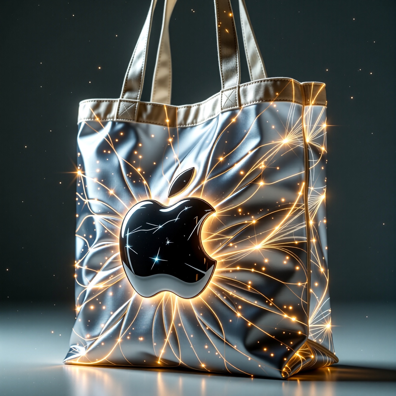 tote bag mockup with Apple Logo,  clean background,  totebag style on Tensor.Art