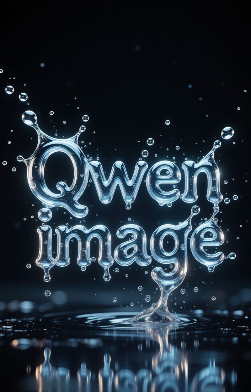 Kintypographyfus. Water typography. Liquid splash letters forming mid-air. Frozen motion with droplets. Ultra detailed,  c...