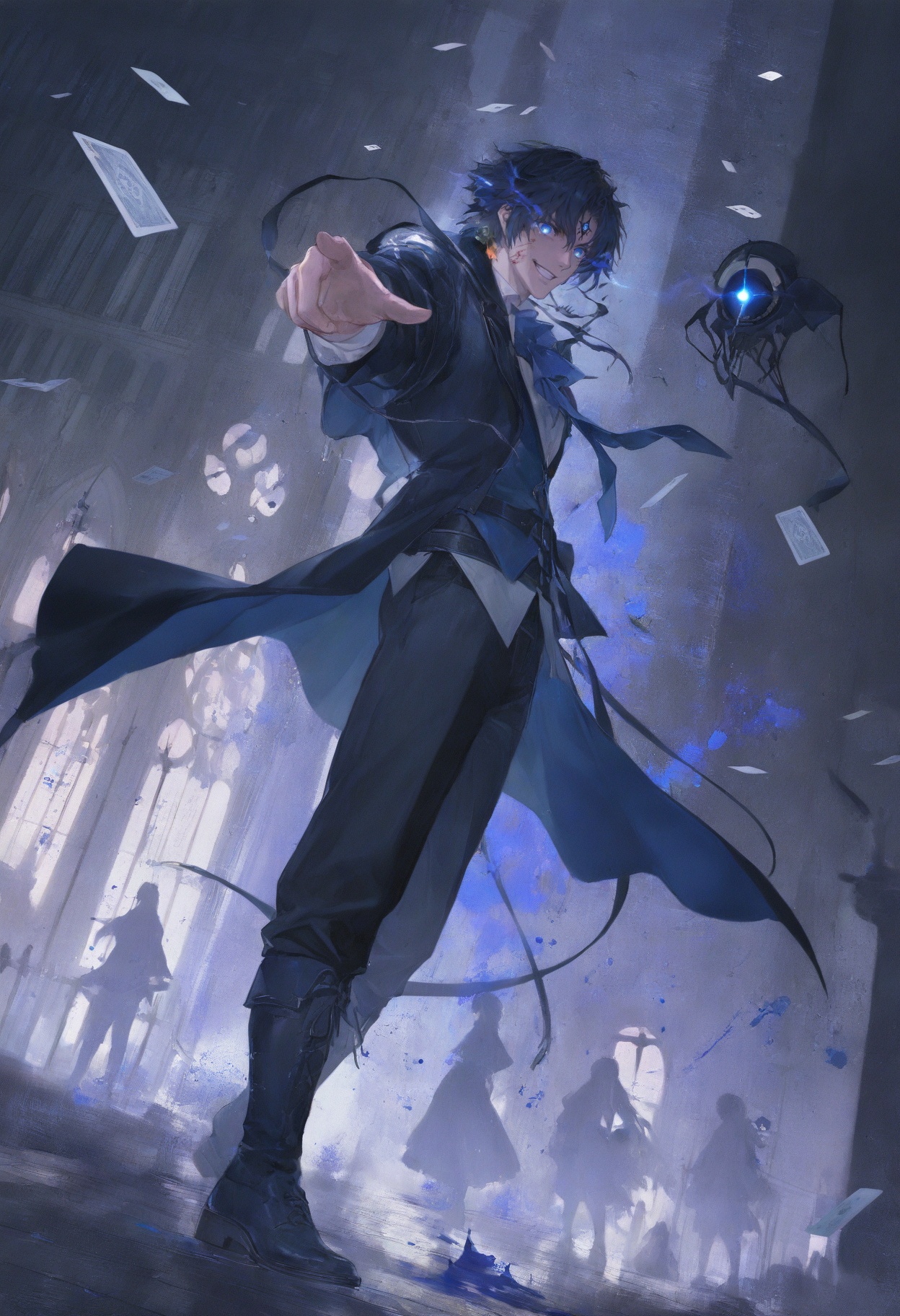 [[horror (theme)]],  black theme,  (playing card theme) on Tensor.Art