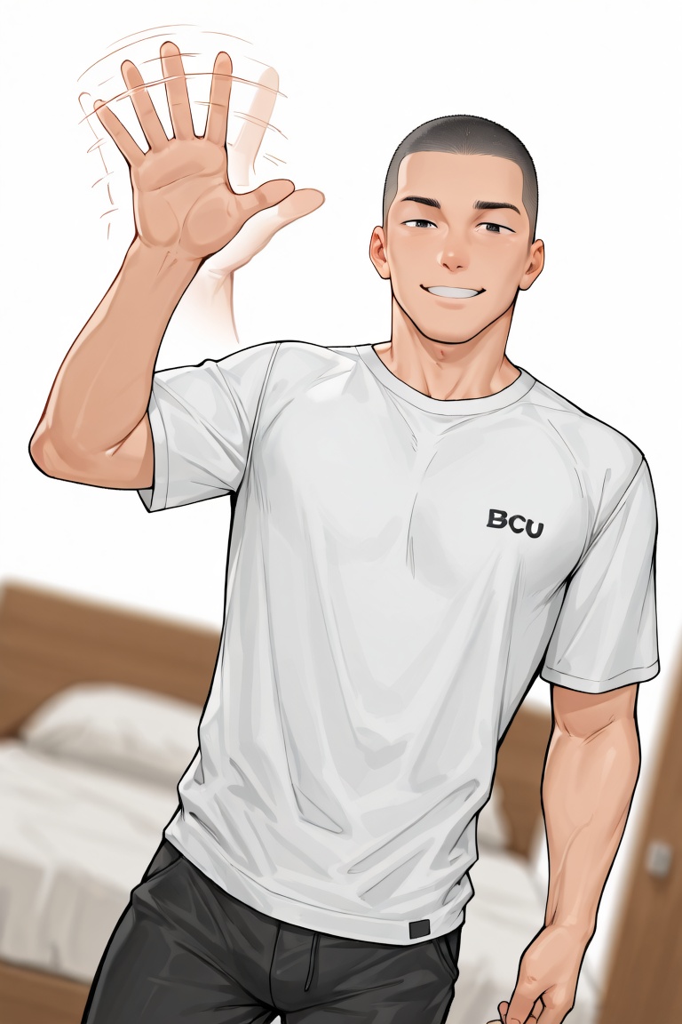 anime screencap,  male focus,  buzz cut on Tensor.Art
