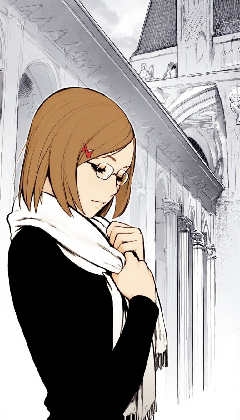 a portrait illustration by ilya kuvshinov,  1girl,  glasses on Tensor.Art