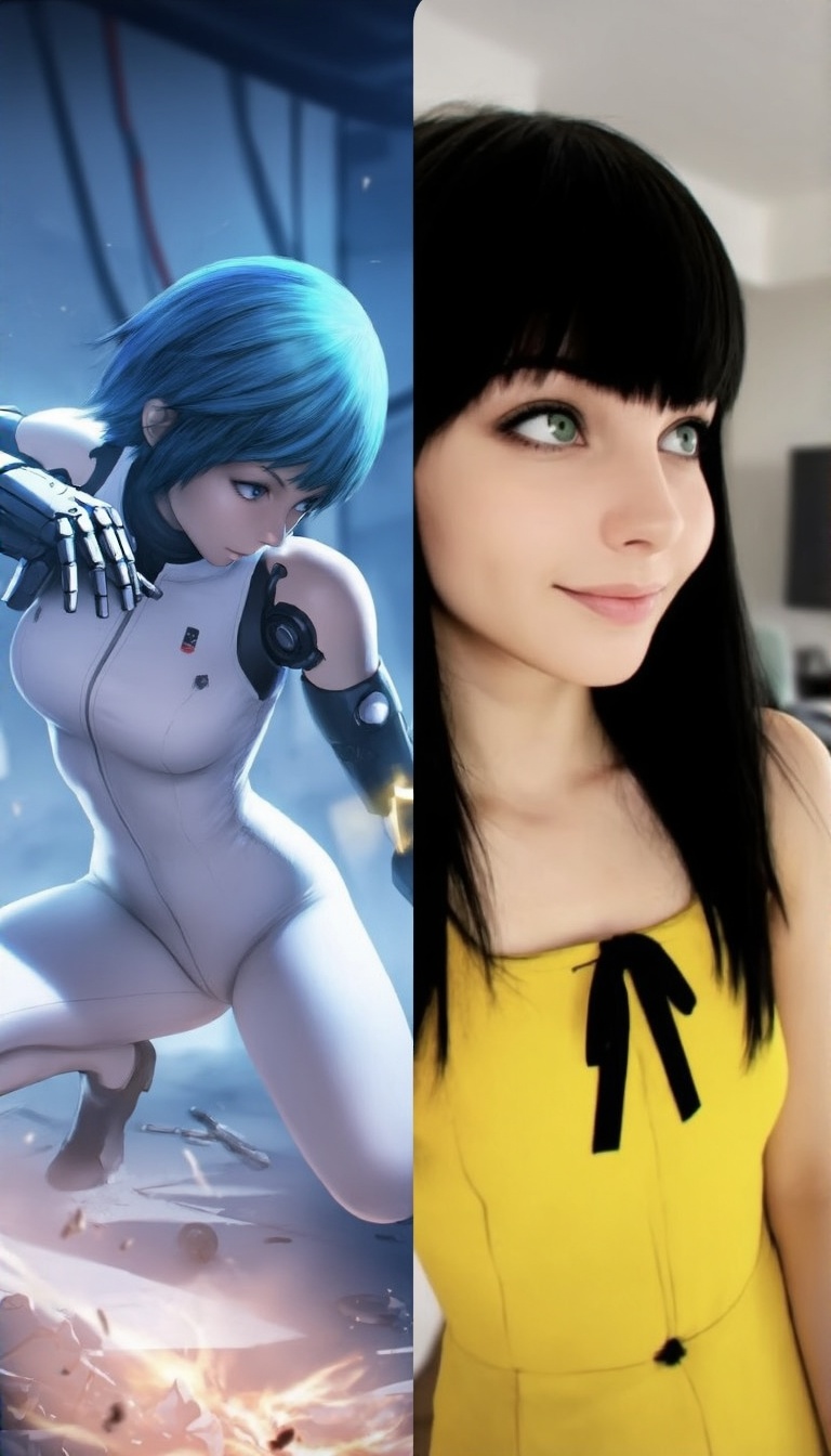 a portrait illustration by ilya kuvshinov,  black hair,  2girls on Tensor.Art