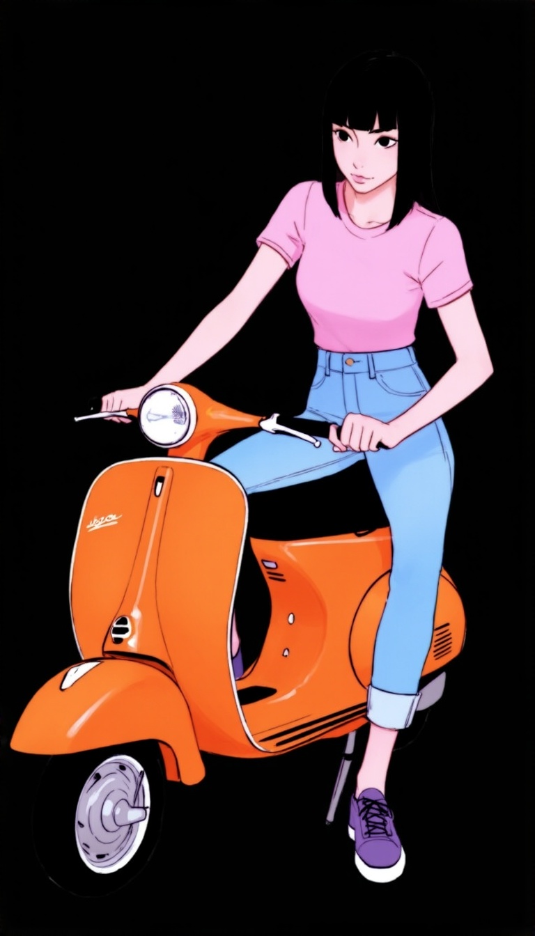a illustration by ilya kuvshinov,  1girl,  ground vehicle on Tensor.Art