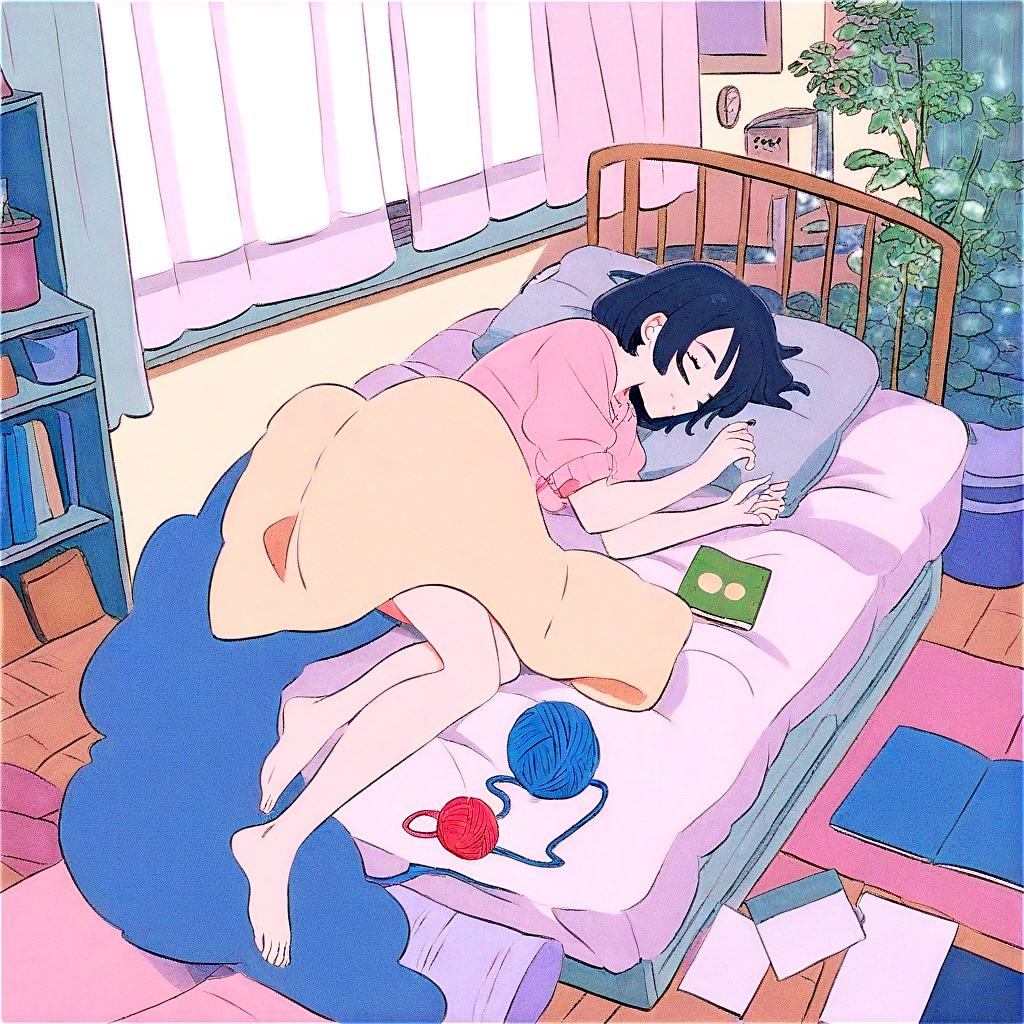 detailed-anime,  1girl,  sleeping on Tensor.Art