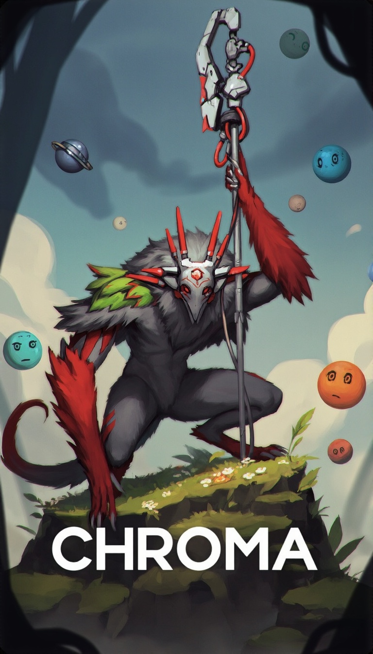 a indie video game poster available now on steam titled 'Chroma' scenery,  nature,  forest on Tensor.Art