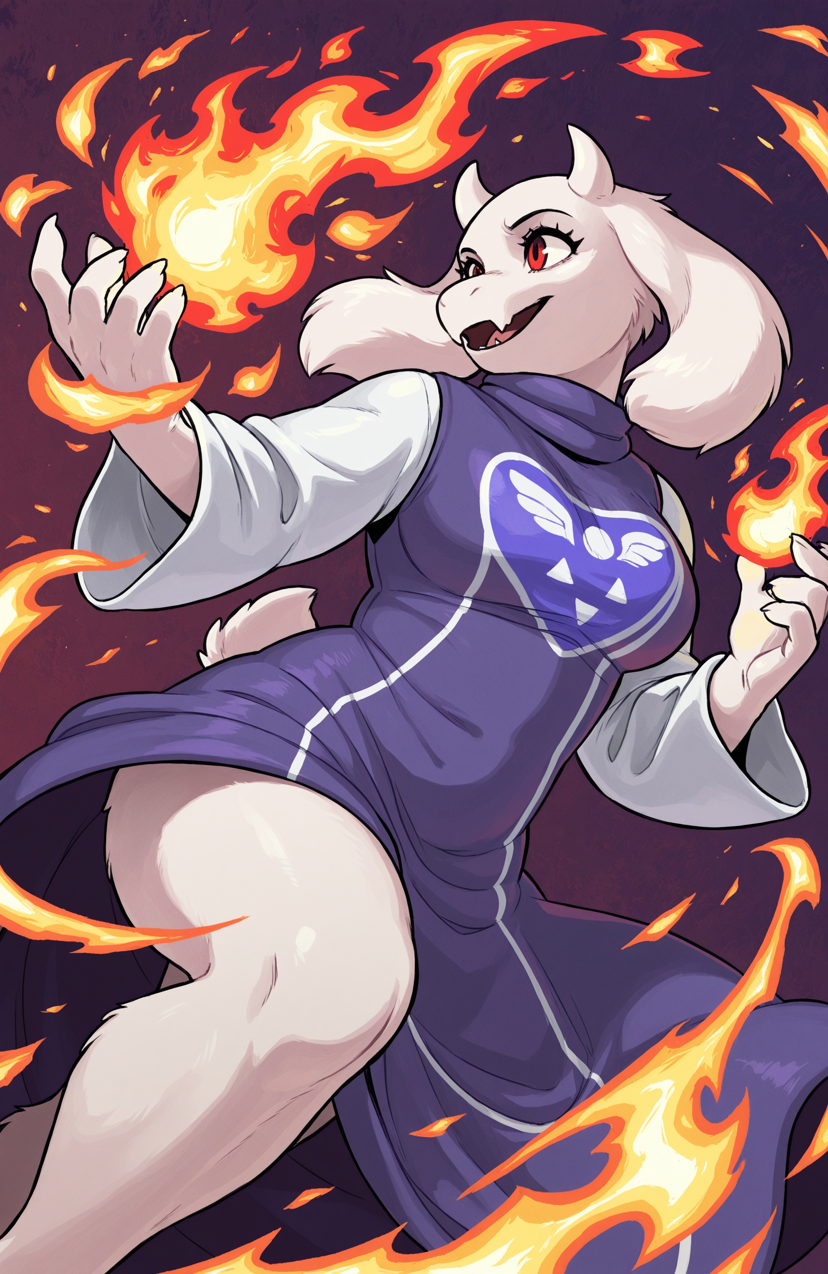 toriel,  undertale \(series\),  red eyes on Tensor.Art