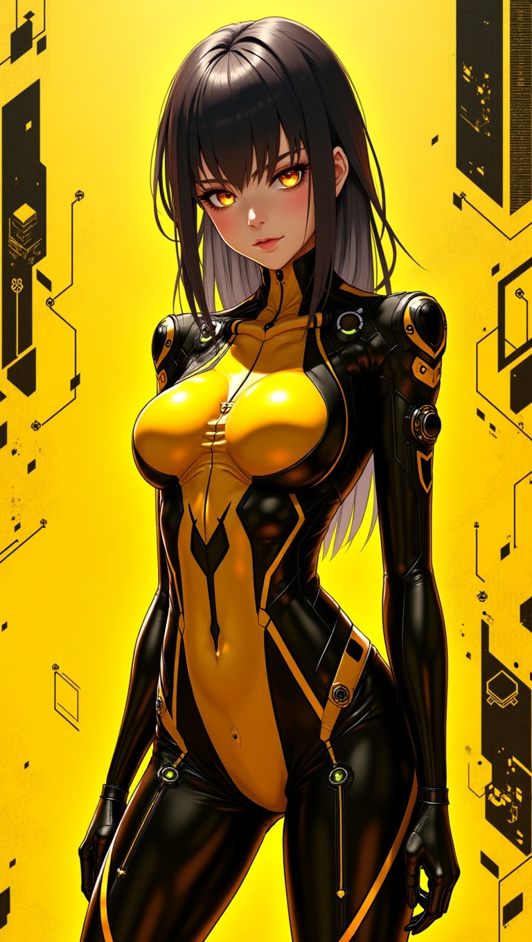 A sleek,  full-body futuristic operative anime girl,  hyper-detailed illustration on Tensor.Art