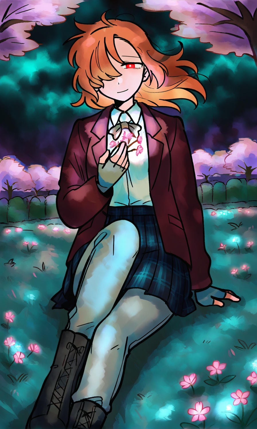 1girl,  floating hair,  hair over one eye on Tensor.Art