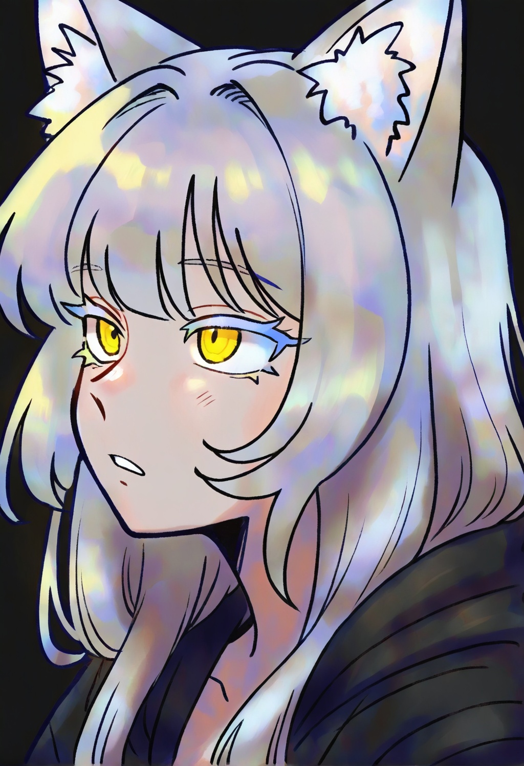 1girl,  alternate eye color,  animal ear fluff on Tensor.Art
