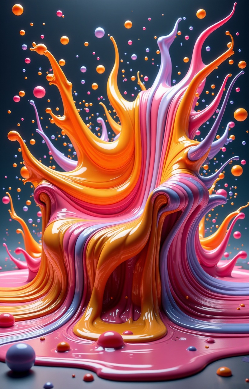 Meltcreaplay. Chair melting into the floor,  object dripping,  fluid transformation on Tensor.Art