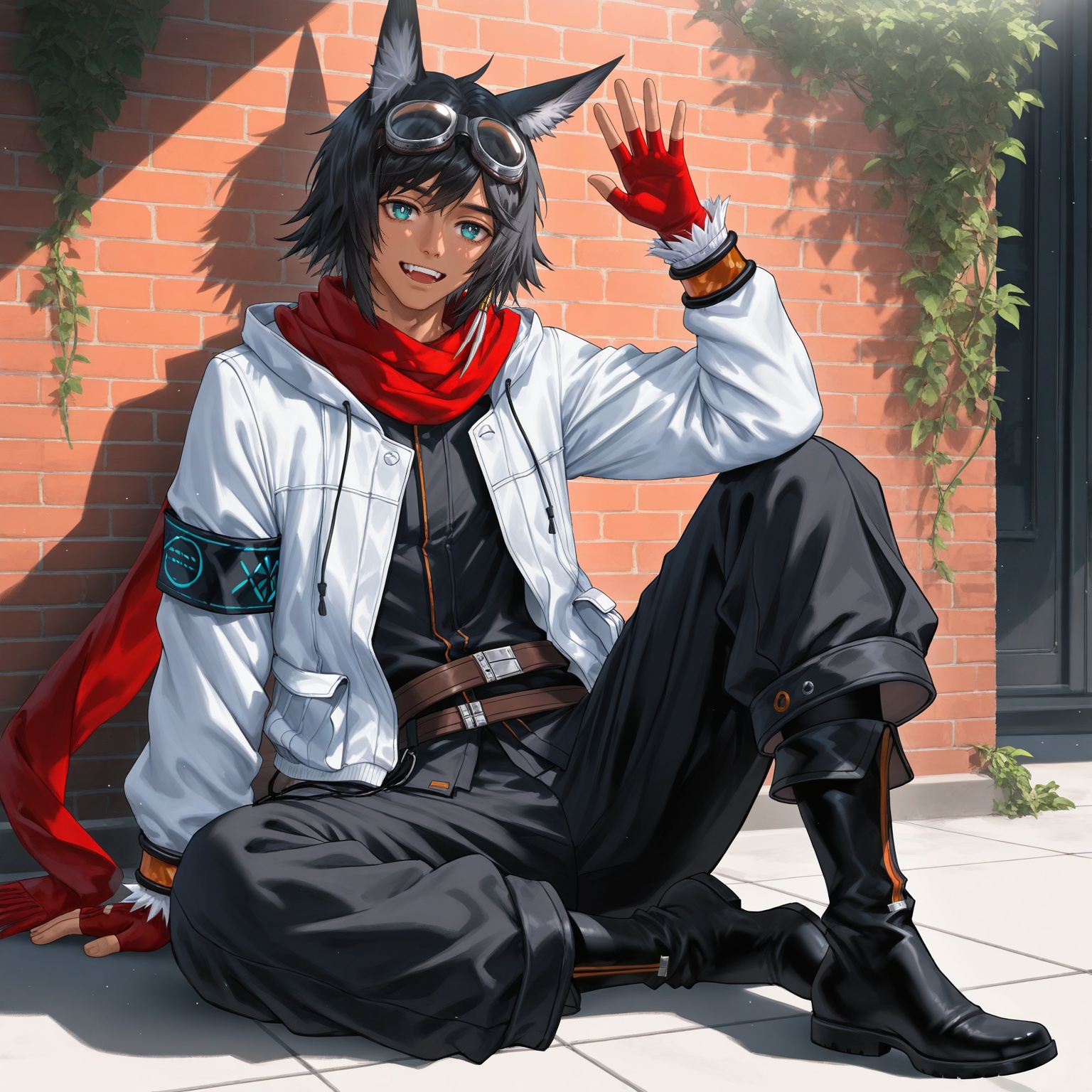 1boy,  courier \(arknights\),  courier el1 on Tensor.Art