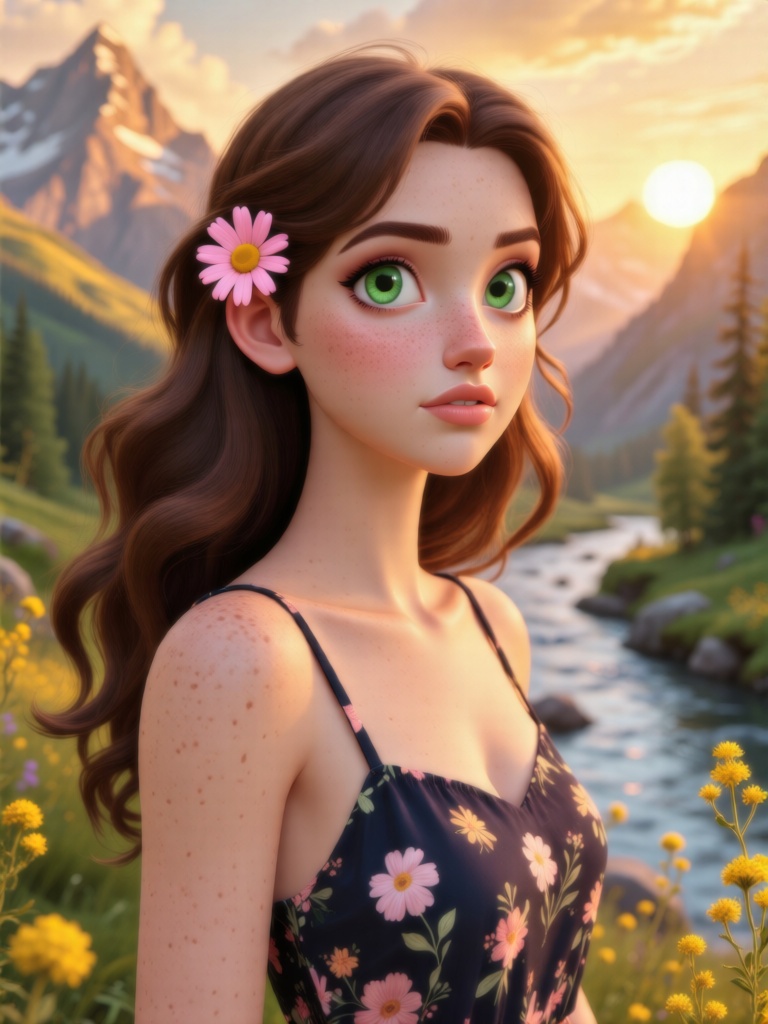 3D,  Real Cartoon,  Ultra-realistic portrait of a young woman with soft on Tensor.Art