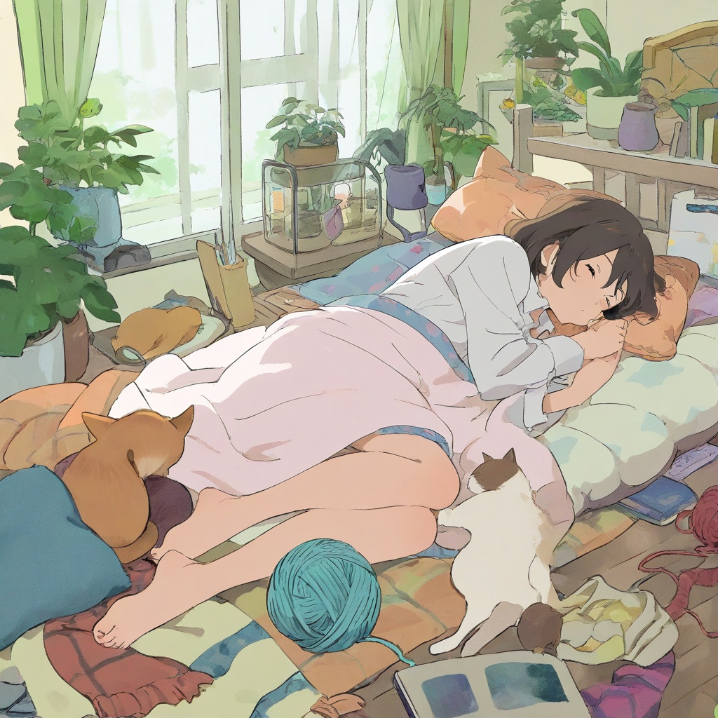 detailed-anime,  1girl,  sleeping on Tensor.Art