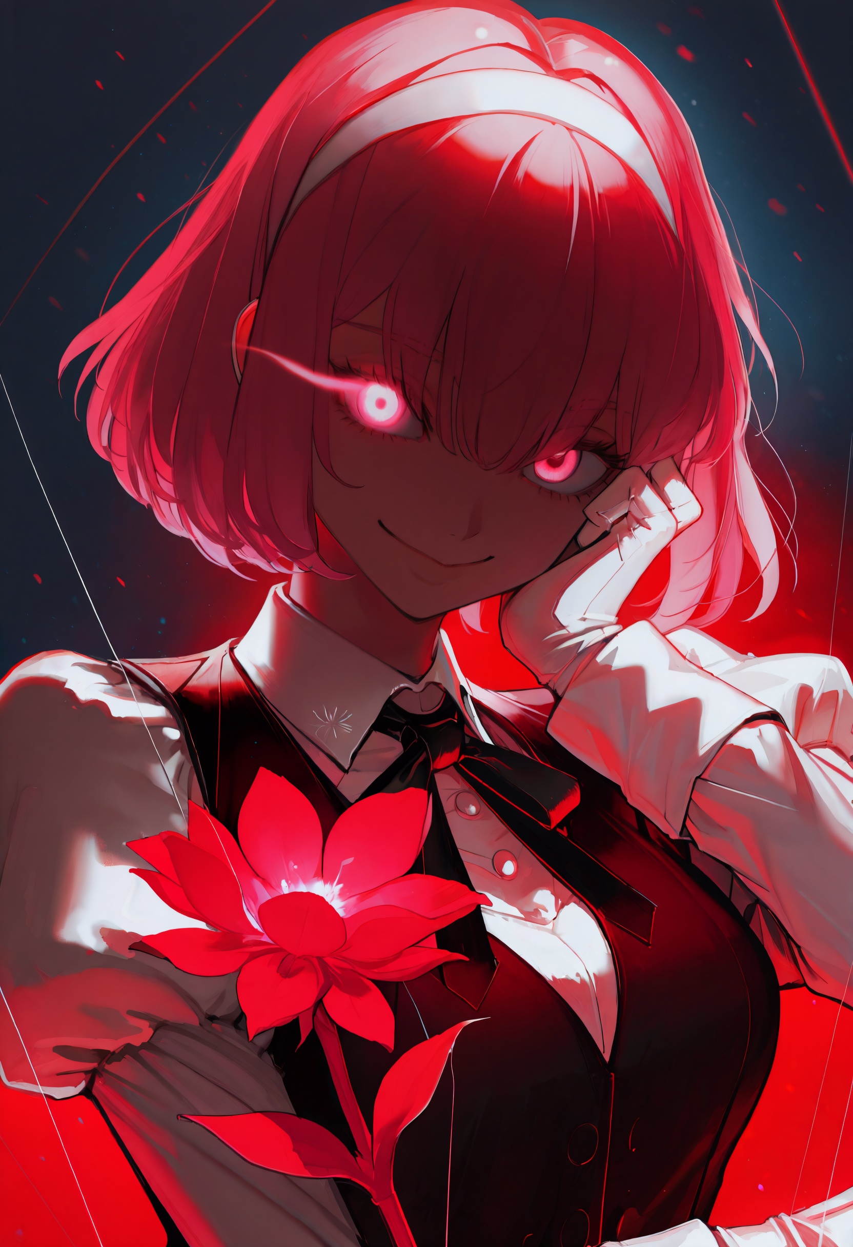 1girl,  solo,  dark background on Tensor.Art