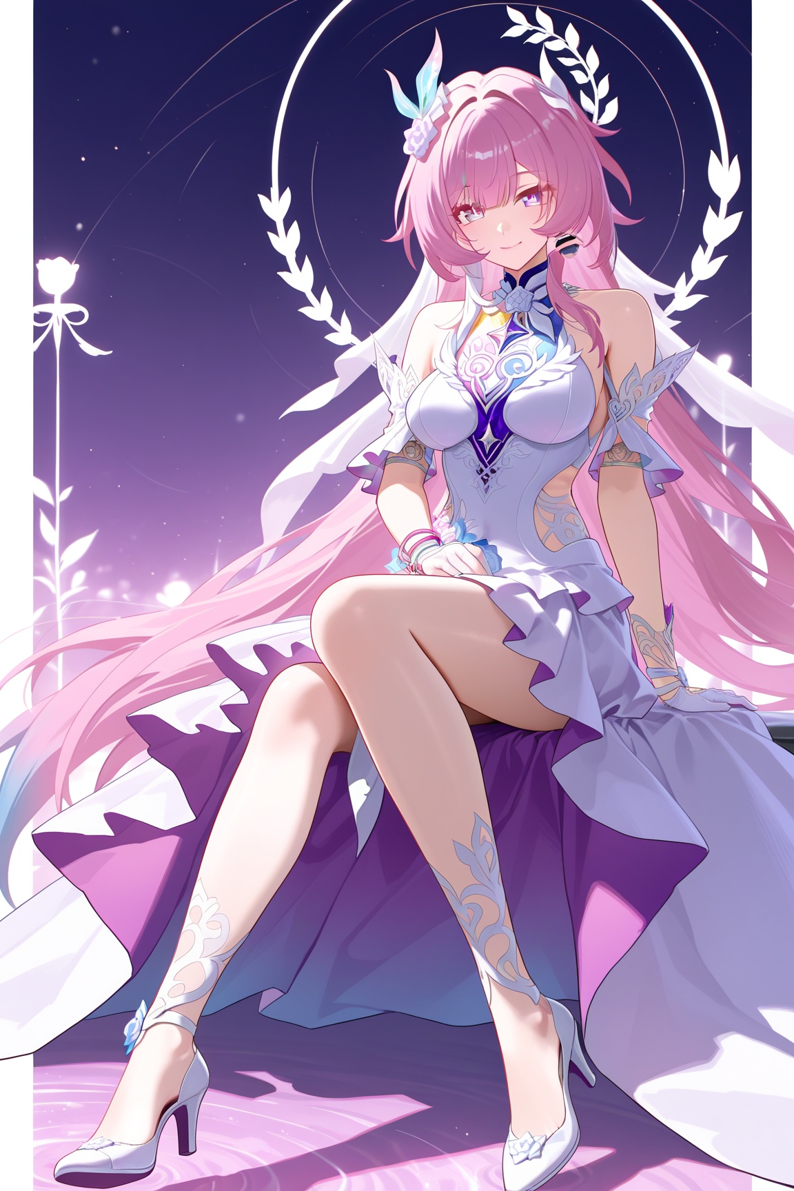 cyrene \(ripples of past reverie\) \(honkai star rail\),  1girl,  pink hair on Tensor.Art