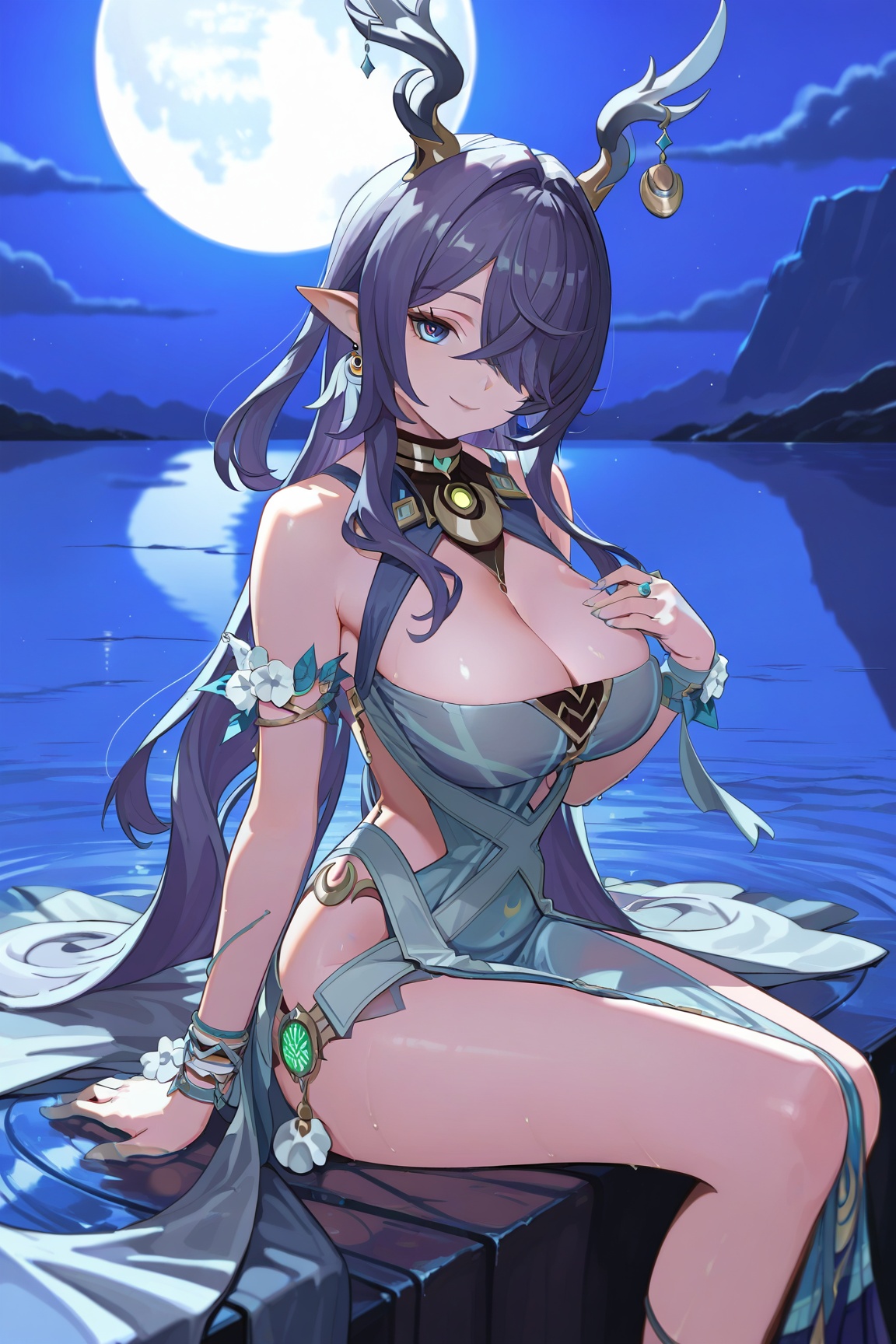 lauma \(genshin impact\),  1girl,  breasts on Tensor.Art