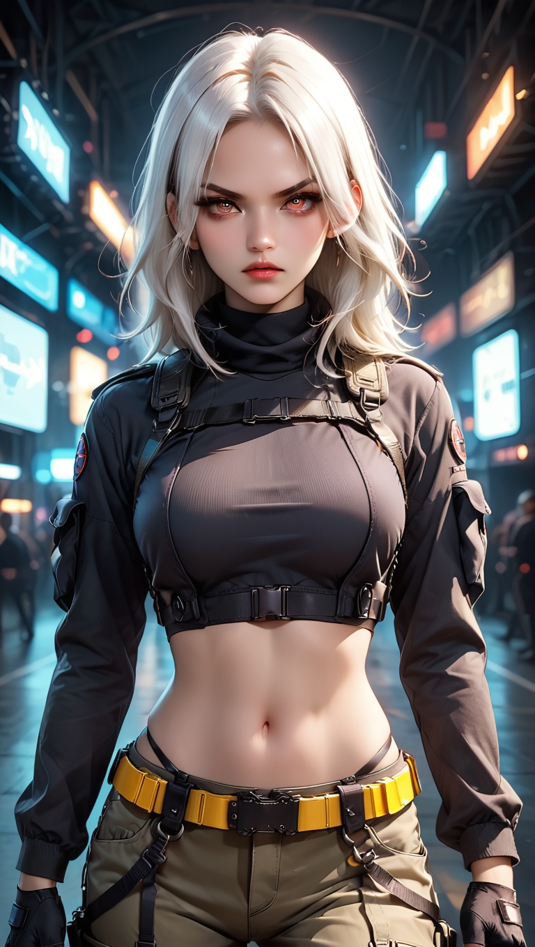 captivating female character,  highly detailed,  long flowing white hair on Tensor.Art
