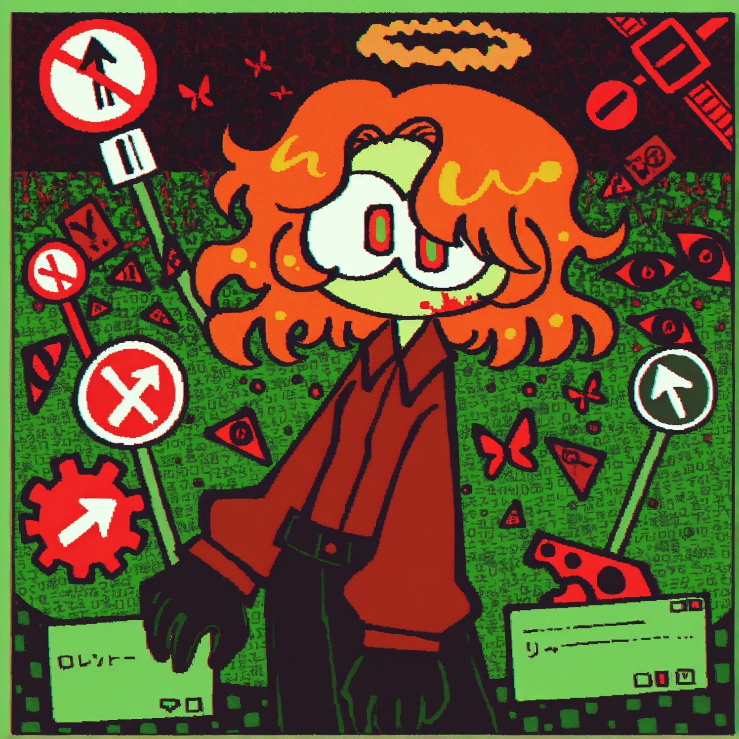 chibi,  solo,  orange hair on Tensor.Art