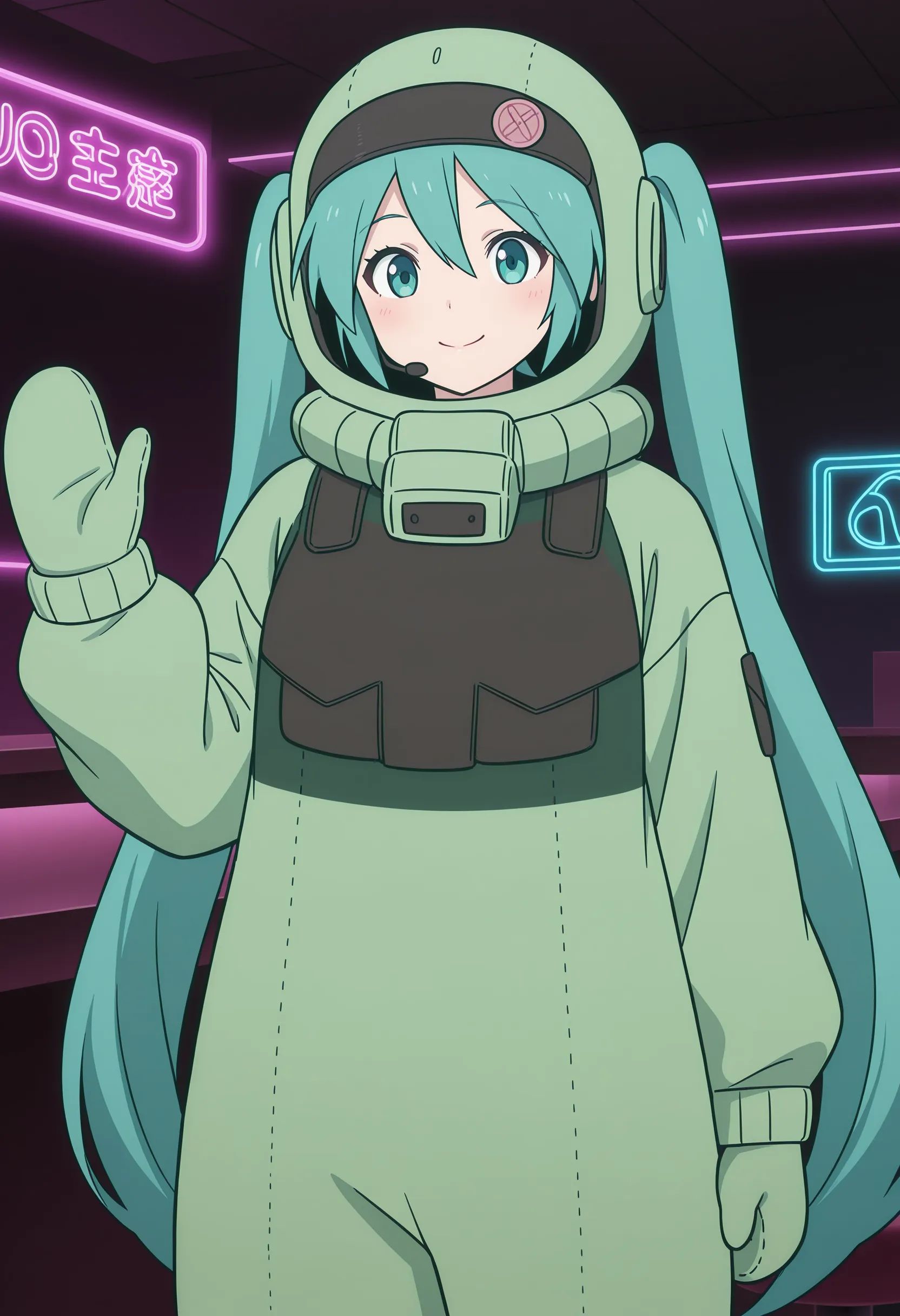 1girl,  hatsune miku,  green hair on Tensor.Art