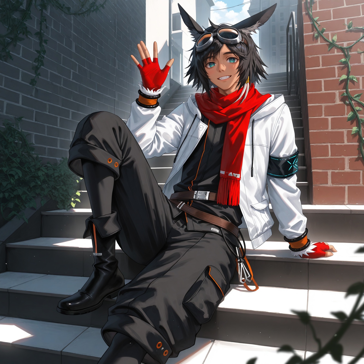 1boy,  courier \(arknights\),  courier el1 on Tensor.Art