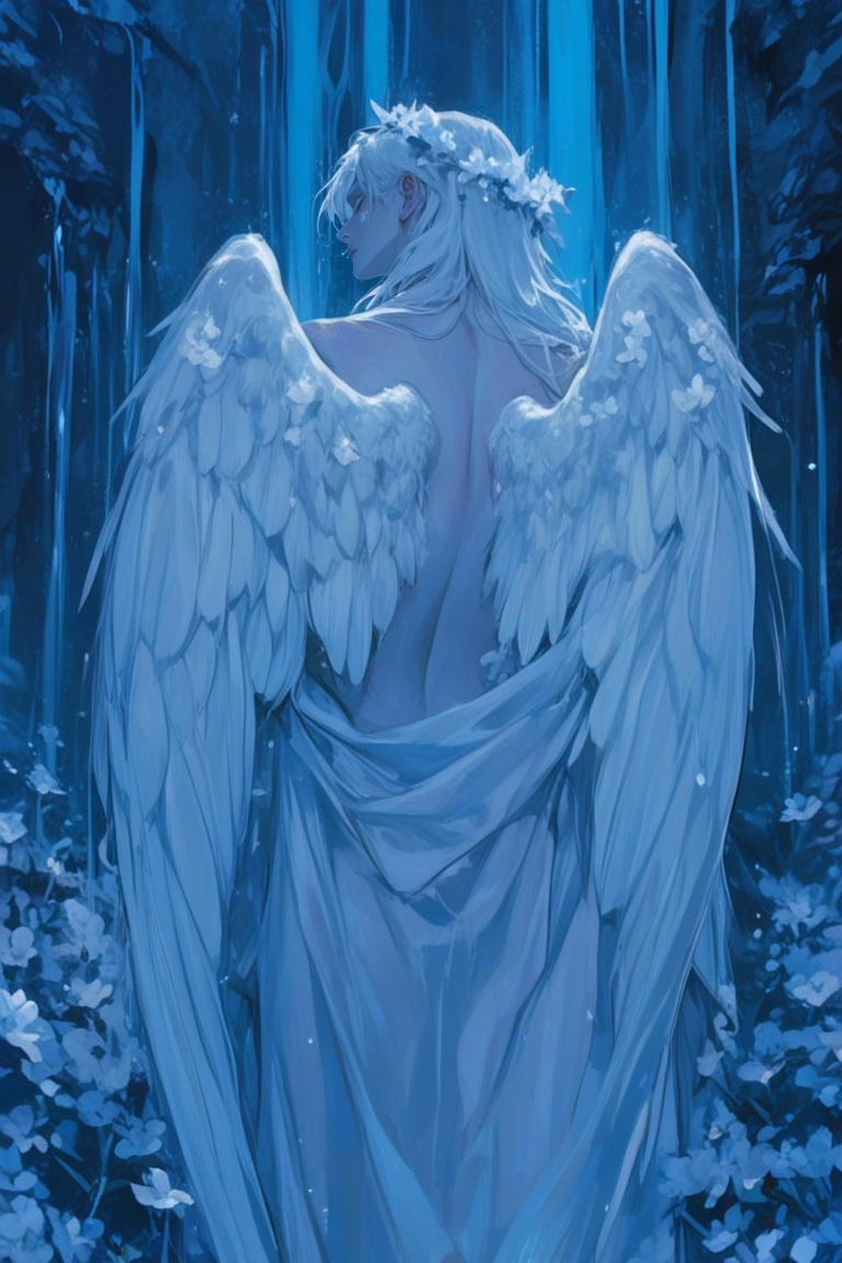 1boy,  long hair,  white hair on Tensor.Art