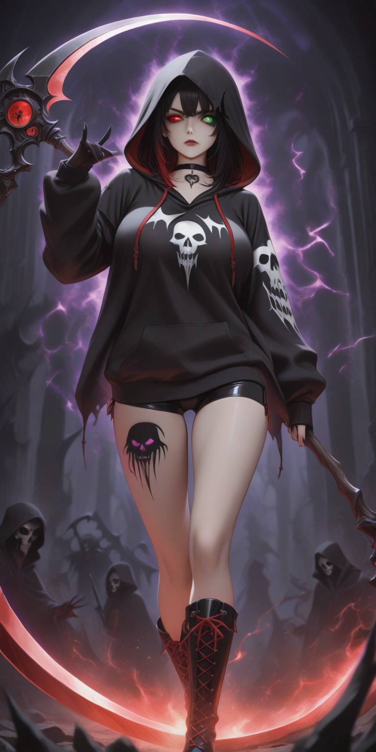 Grim Reaper,  Heterochromia,  Hoodie on Tensor.Art