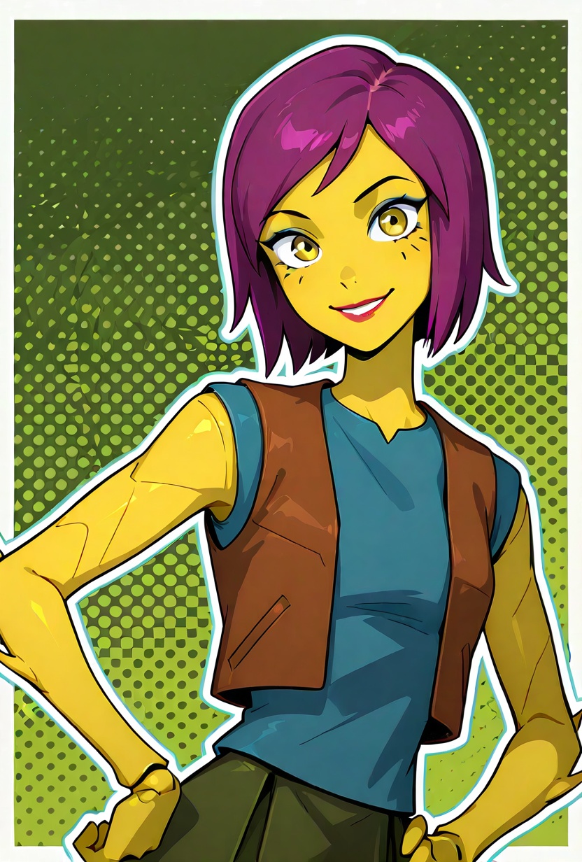 cricketrenrex,  purple hair,  short hair on Tensor.Art
