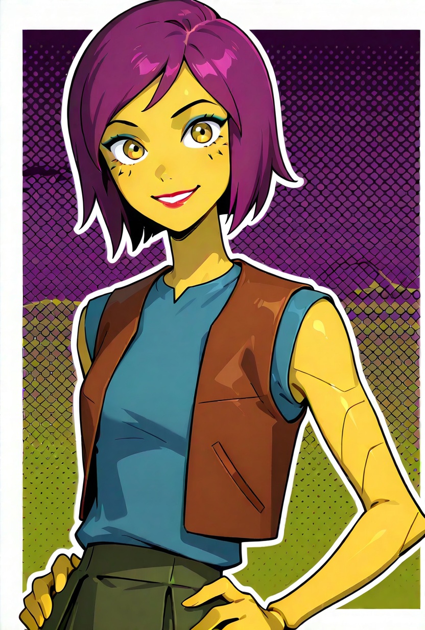 cricketrenrex,  purple hair,  short hair on Tensor.Art