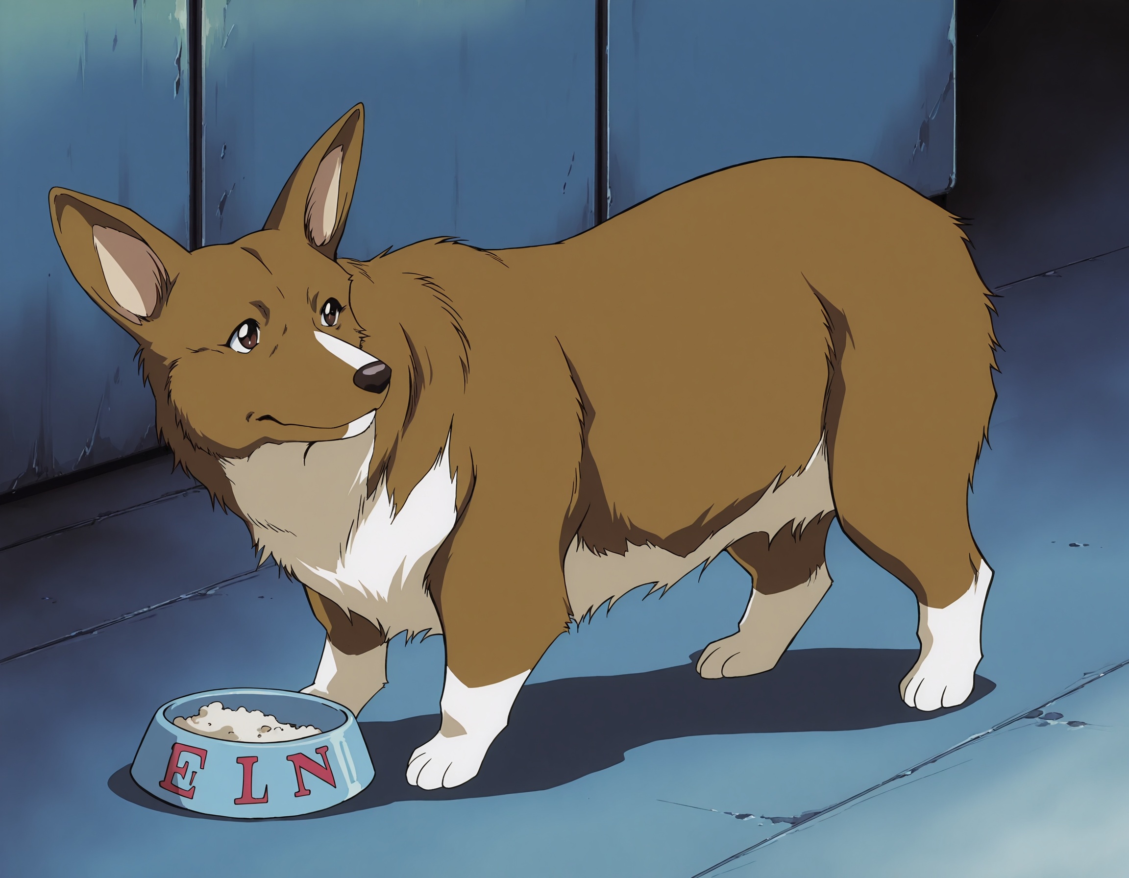1990s (style),  retro artstyle,  Ein (dog) on Tensor.Art
