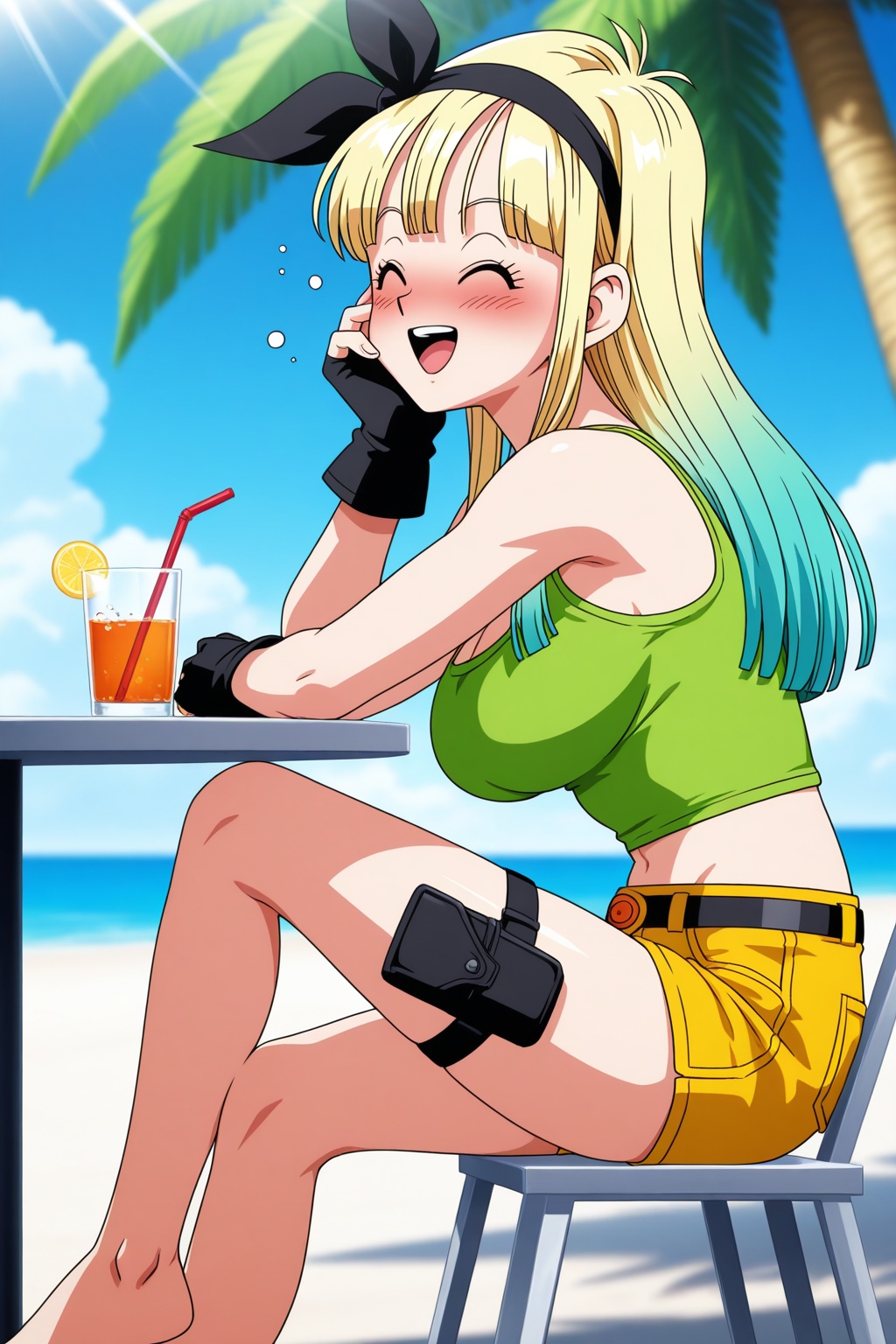 launch(dragon ball),  1girl,  gradient_hair on Tensor.Art