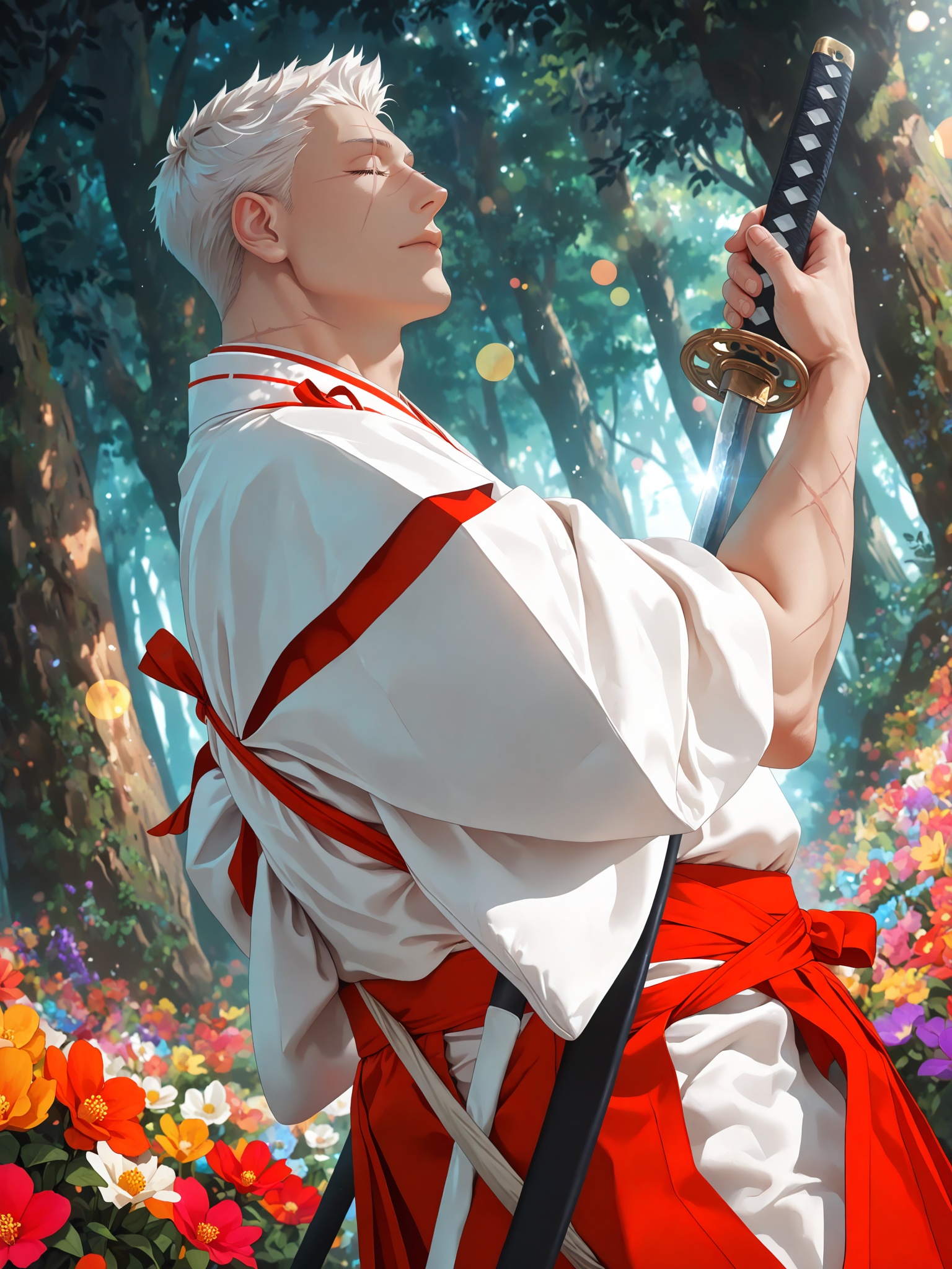 1boy (mature male,  shion,  closed eyes on Tensor.Art