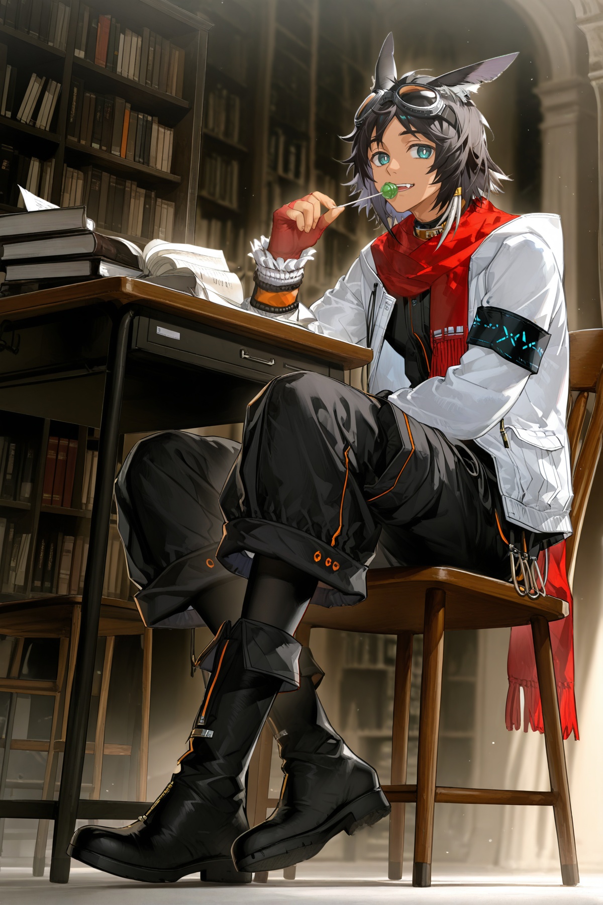 1boy,  courier \(arknights\),  courier el1 on Tensor.Art