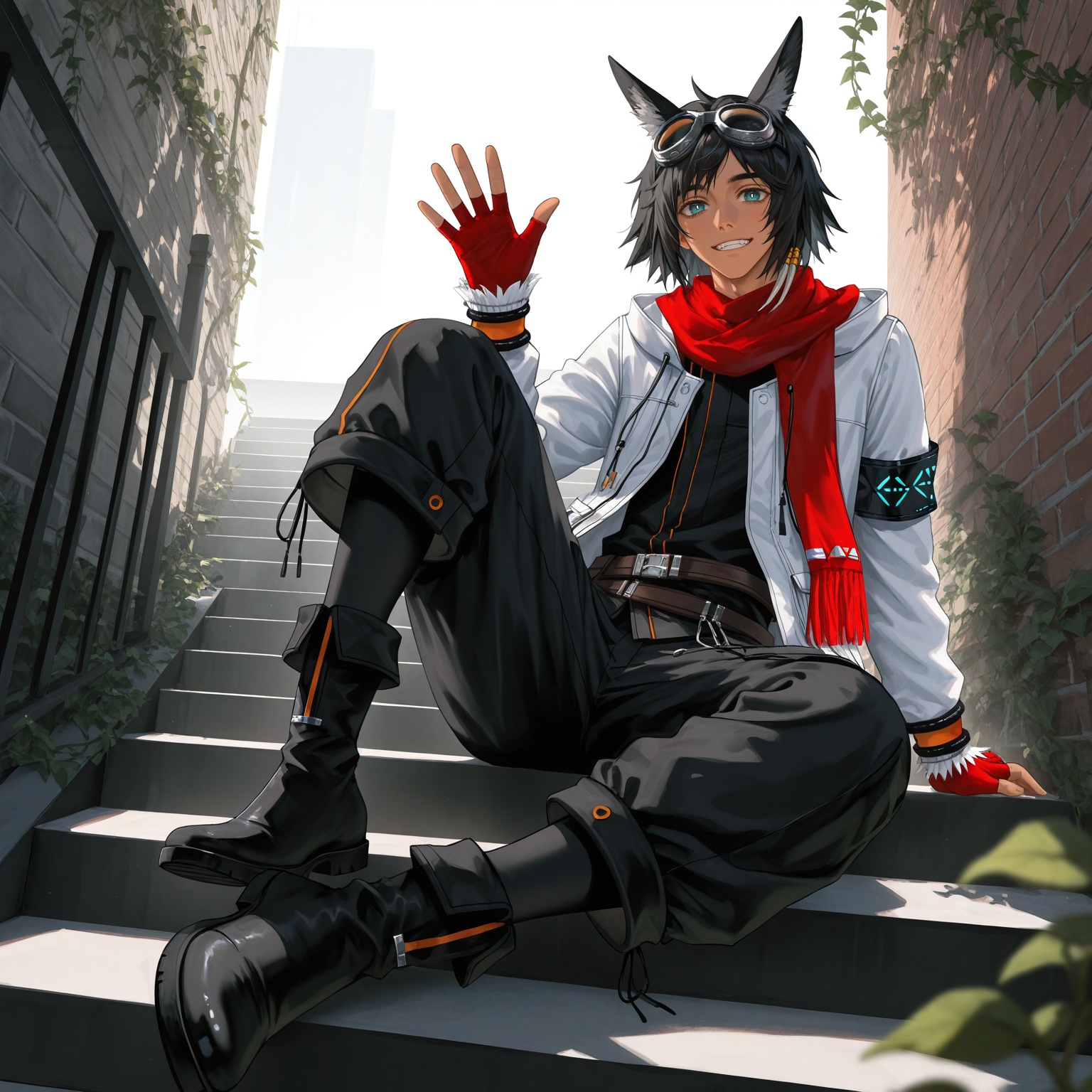 1boy,  courier \(arknights\),  courier el1 on Tensor.Art