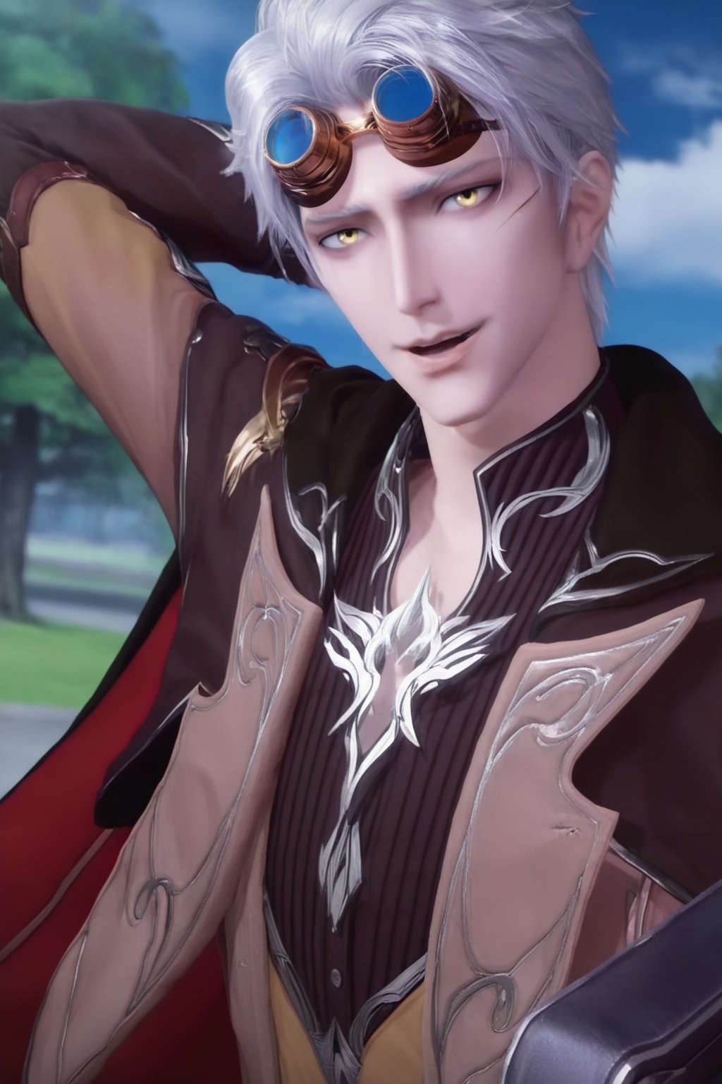 Upper body closeup,  Formal clothes,  Background on Tensor.Art