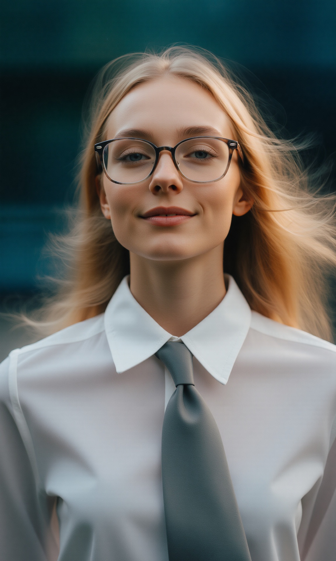 Image Prompt: A Blurred,  Dreamy Portrait of a Woman in Motion Create a photograph that captures a woman in a state of ele...
