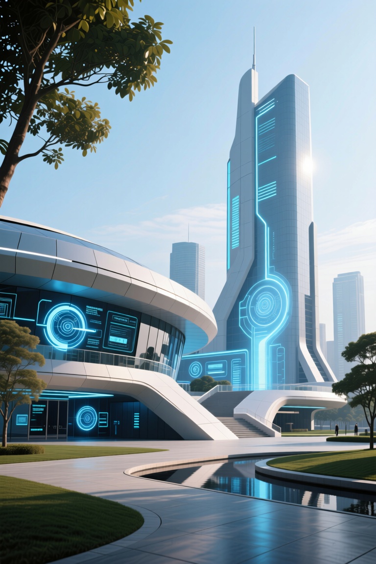 Future Science and Technology Museum,  outdoors,  sky on Tensor.Art