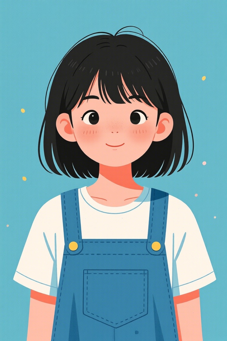 Flat Illustration Easy Tone,  1girl on Tensor.Art