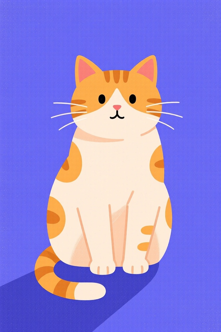 Flat Illustration Easy Tone,  1cat on Tensor.Art