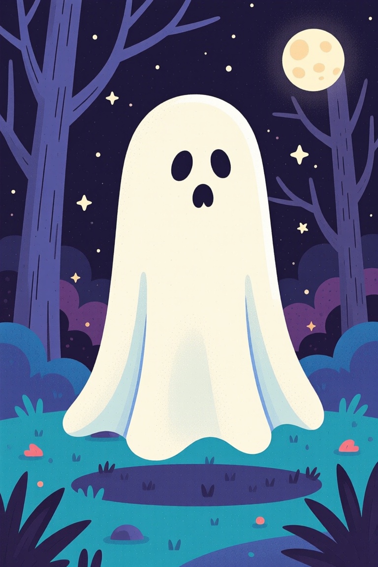 Flat Illustration Easy Tone,  Ghost Story on Tensor.Art