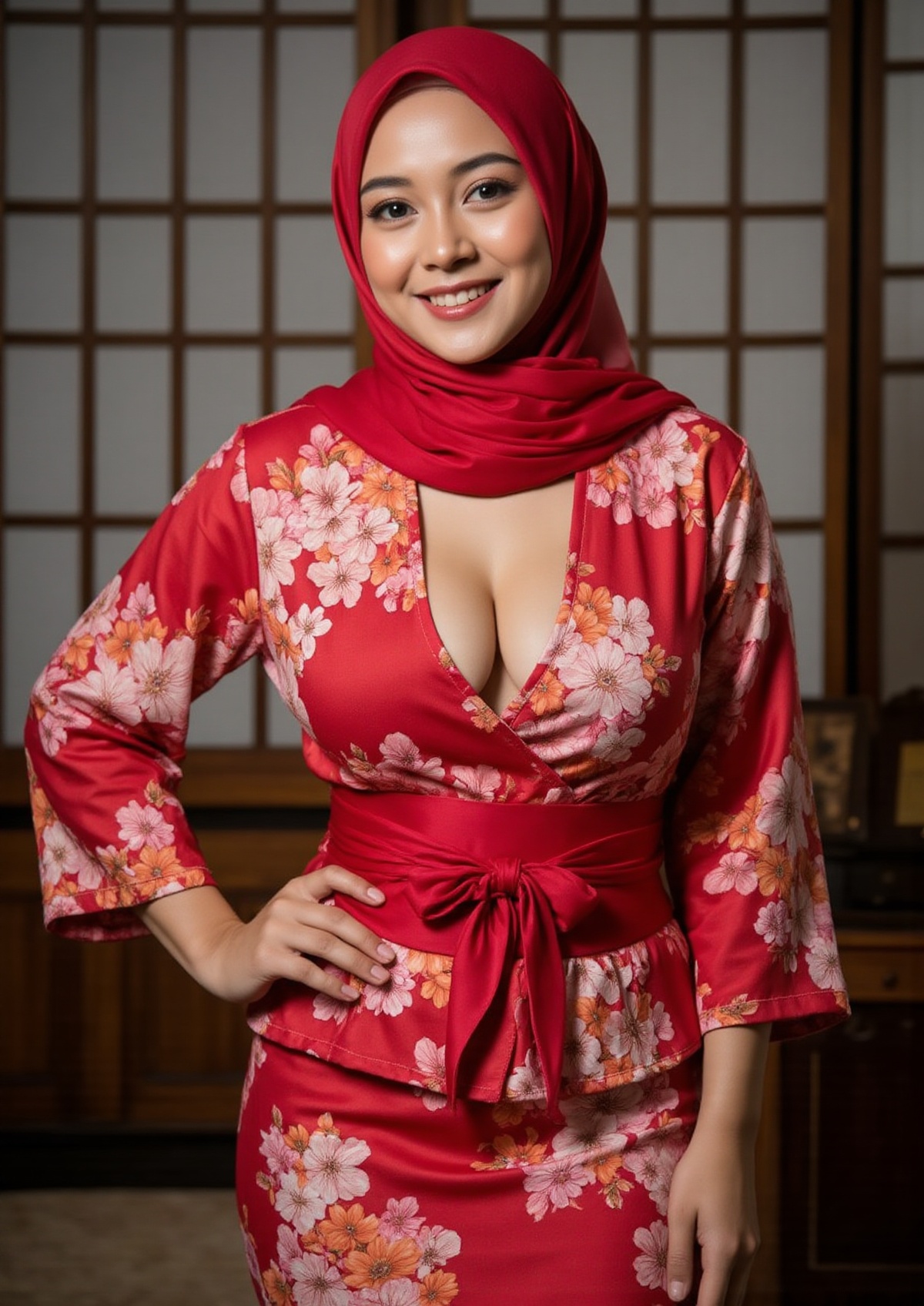 (3/4 body photo),  ((long hijab)),  (hyper realistic) on Tensor.Art