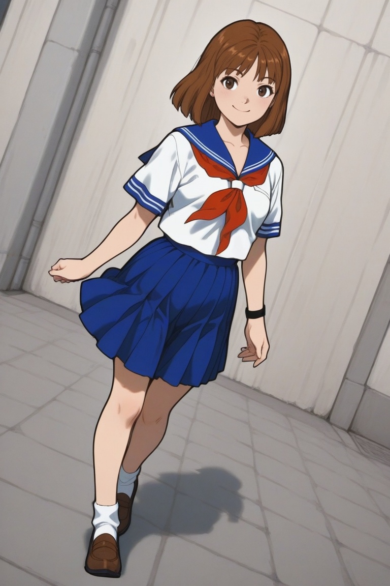 jankengirl,  brown hair,  sarafuku on Tensor.Art