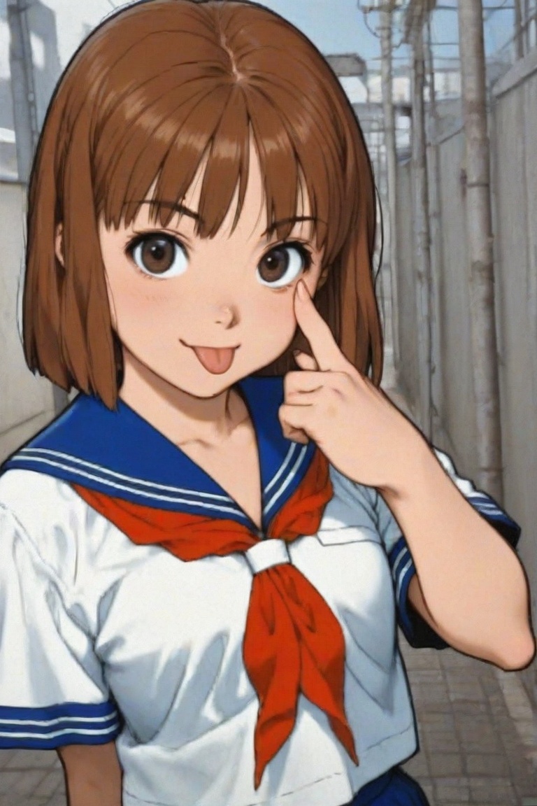 jankengirl,  school uniform,  tongue out on Tensor.Art