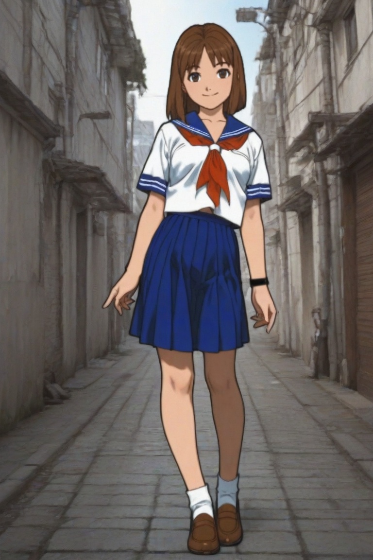 jankengirl,  brown hair,  sarafuku on Tensor.Art
