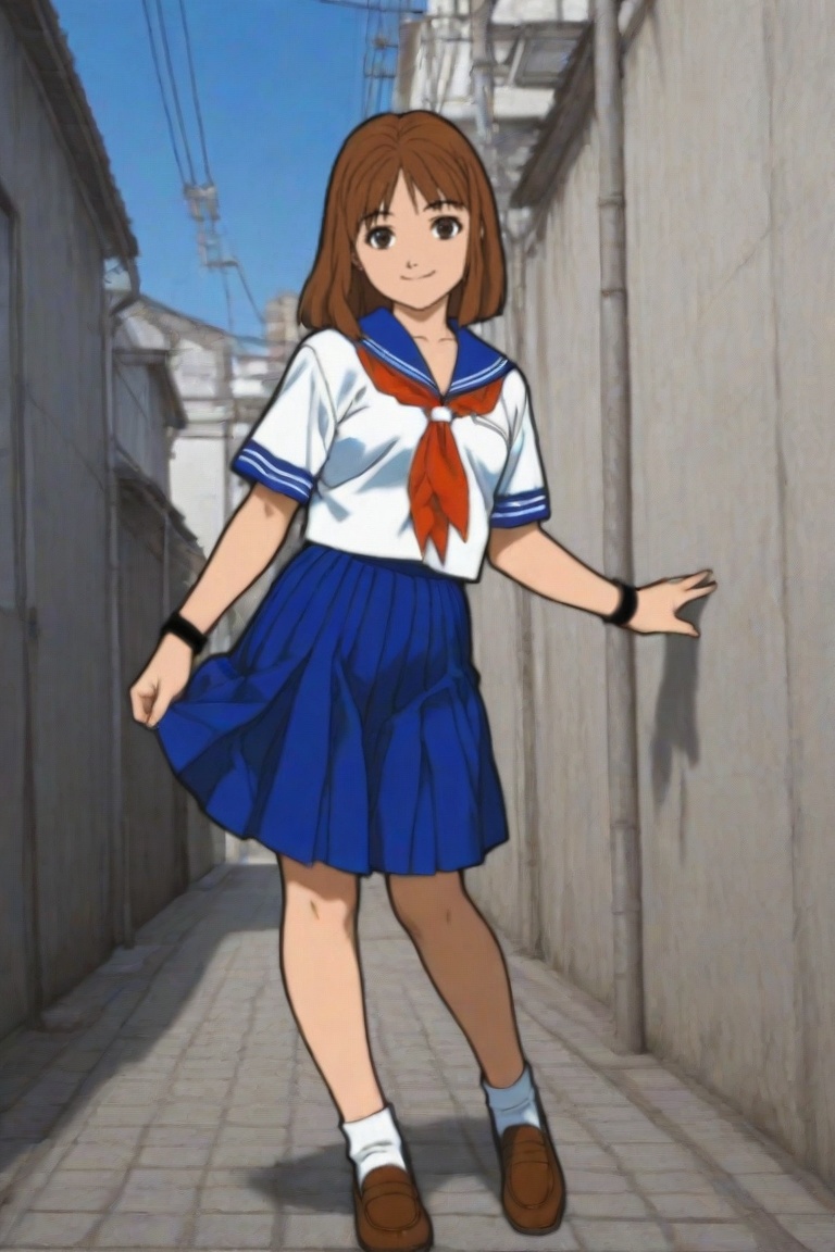 jankengirl,  brown hair,  sarafuku on Tensor.Art