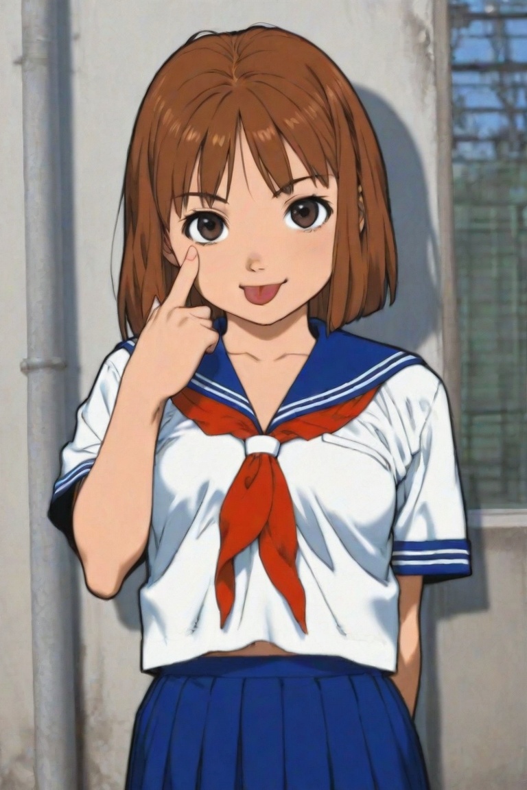 jankengirl,  school uniform,  tongue out on Tensor.Art