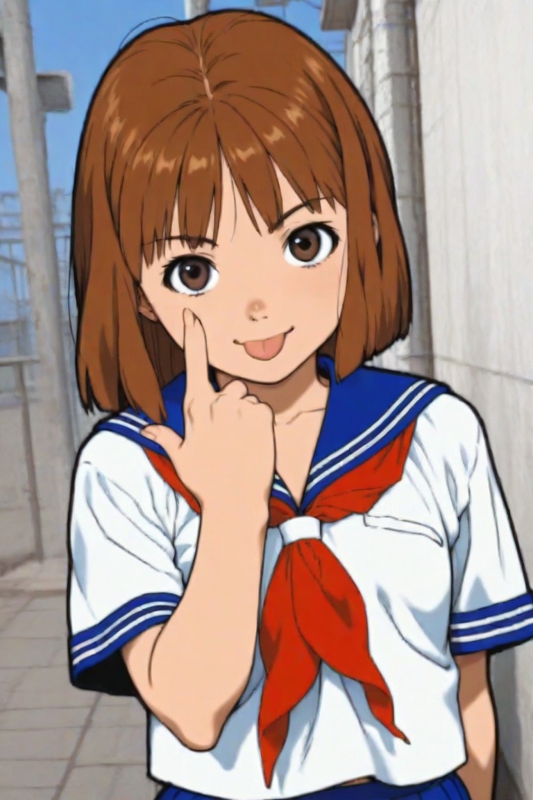 jankengirl,  school uniform,  tongue out on Tensor.Art