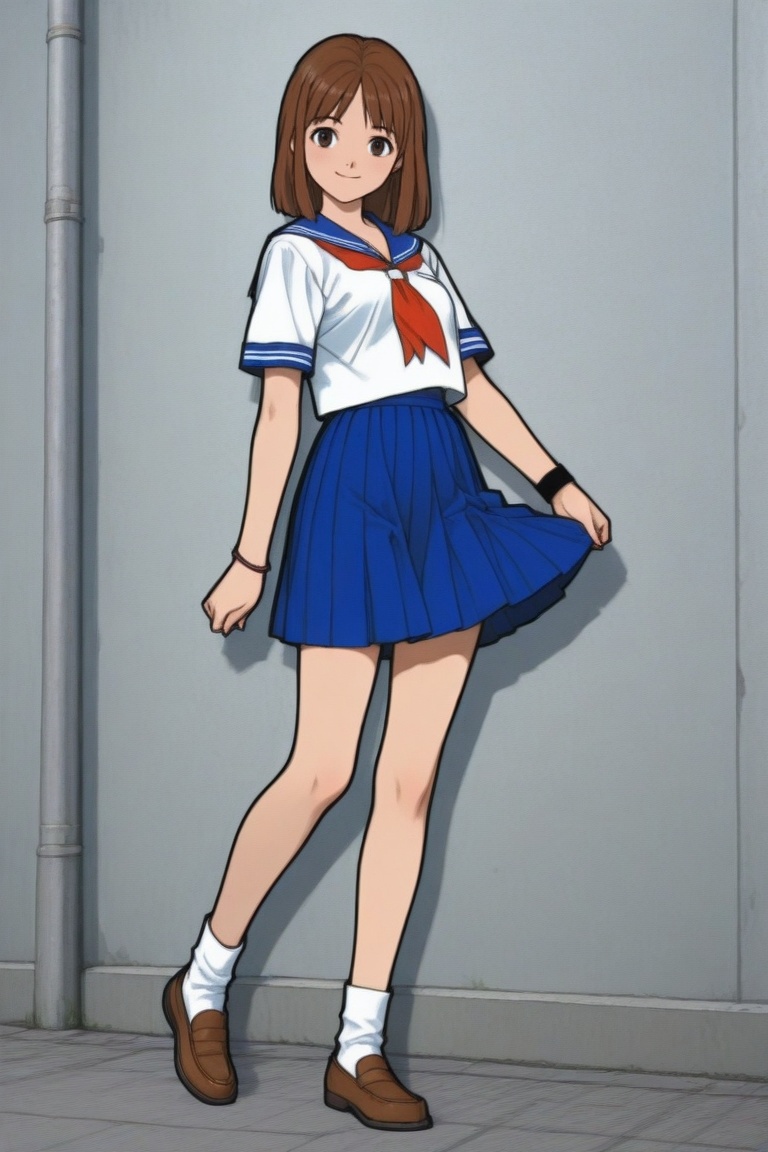 jankengirl,  brown hair,  sarafuku on Tensor.Art