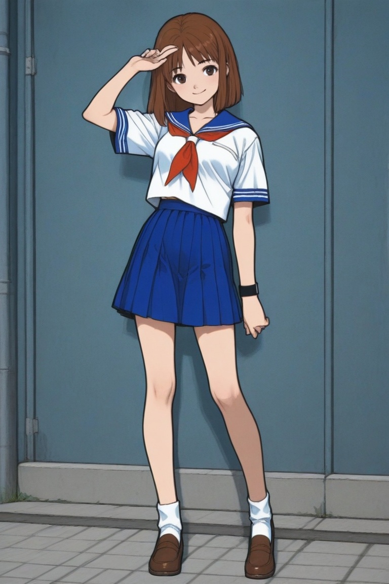 jankengirl,  brown hair,  sarafuku on Tensor.Art