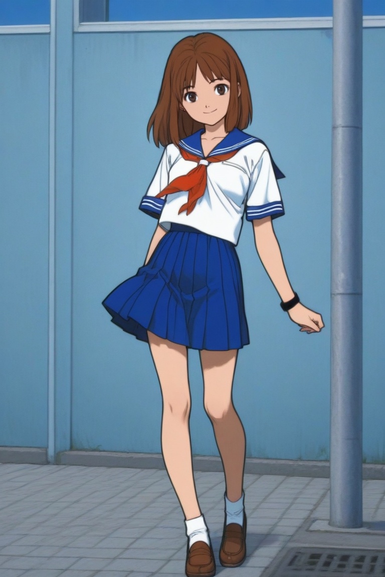 jankengirl,  brown hair,  sarafuku on Tensor.Art