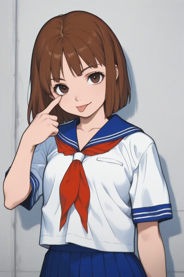 jankengirl,  school uniform,  tongue out on Tensor.Art
